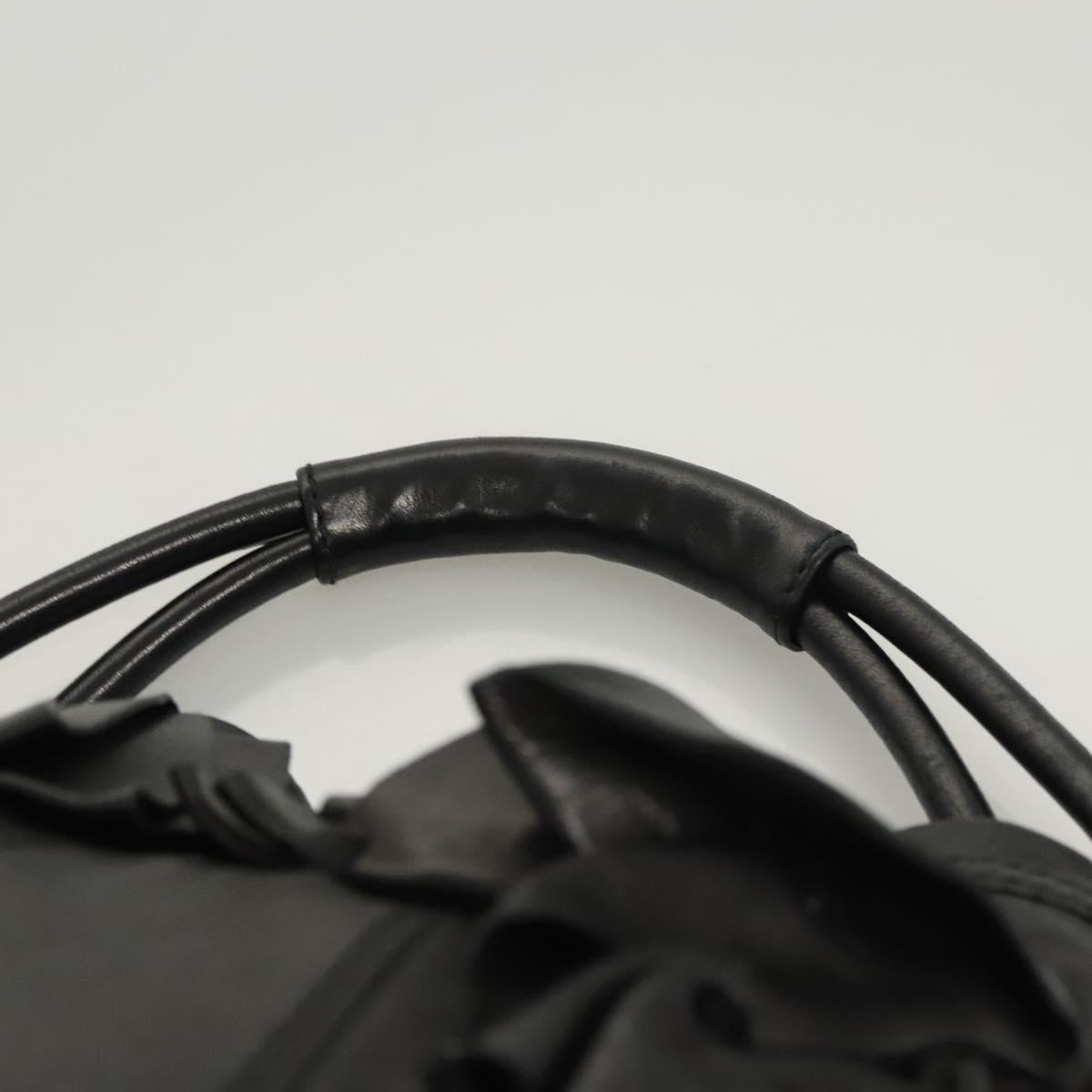 VALENTINO Shoulder Bag Leather Black Gold Auth BA2556