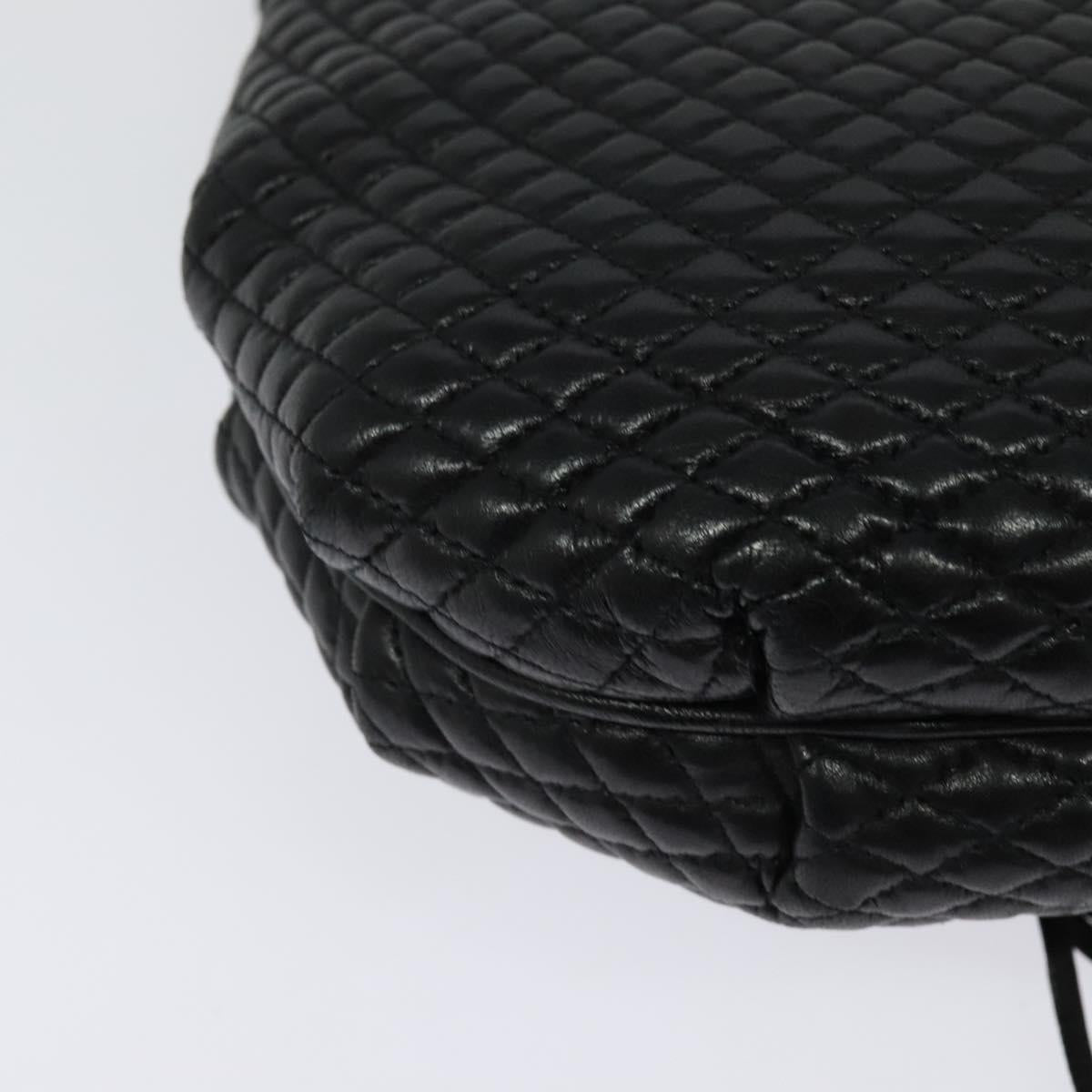 BALLY Chain Shoulder Bag Leather Black Gold Auth BA2569