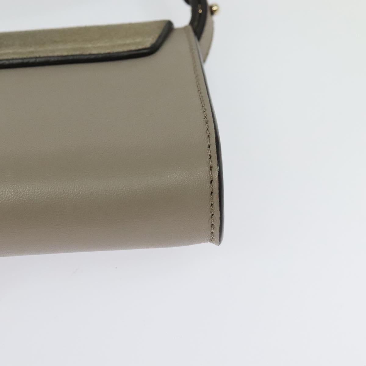 Chloe Fay Shoulder Bag Suede Leather Beige Gold Auth BA2586