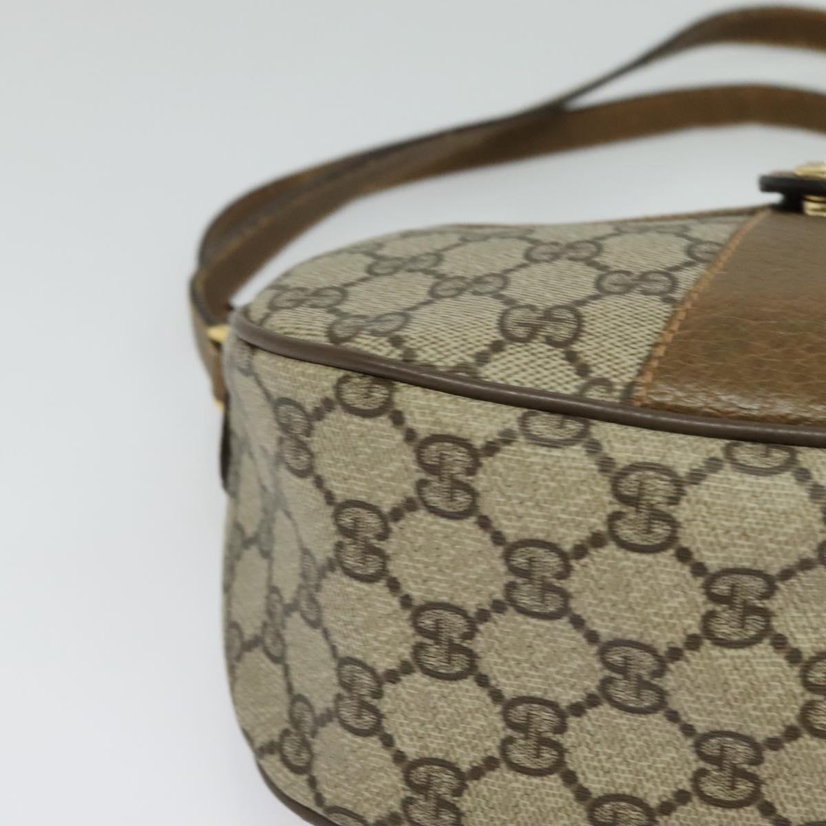 GUCCI GG Supreme Web Sherry Line Bag PVC Beige Gold 89 02 032 Auth BA2611