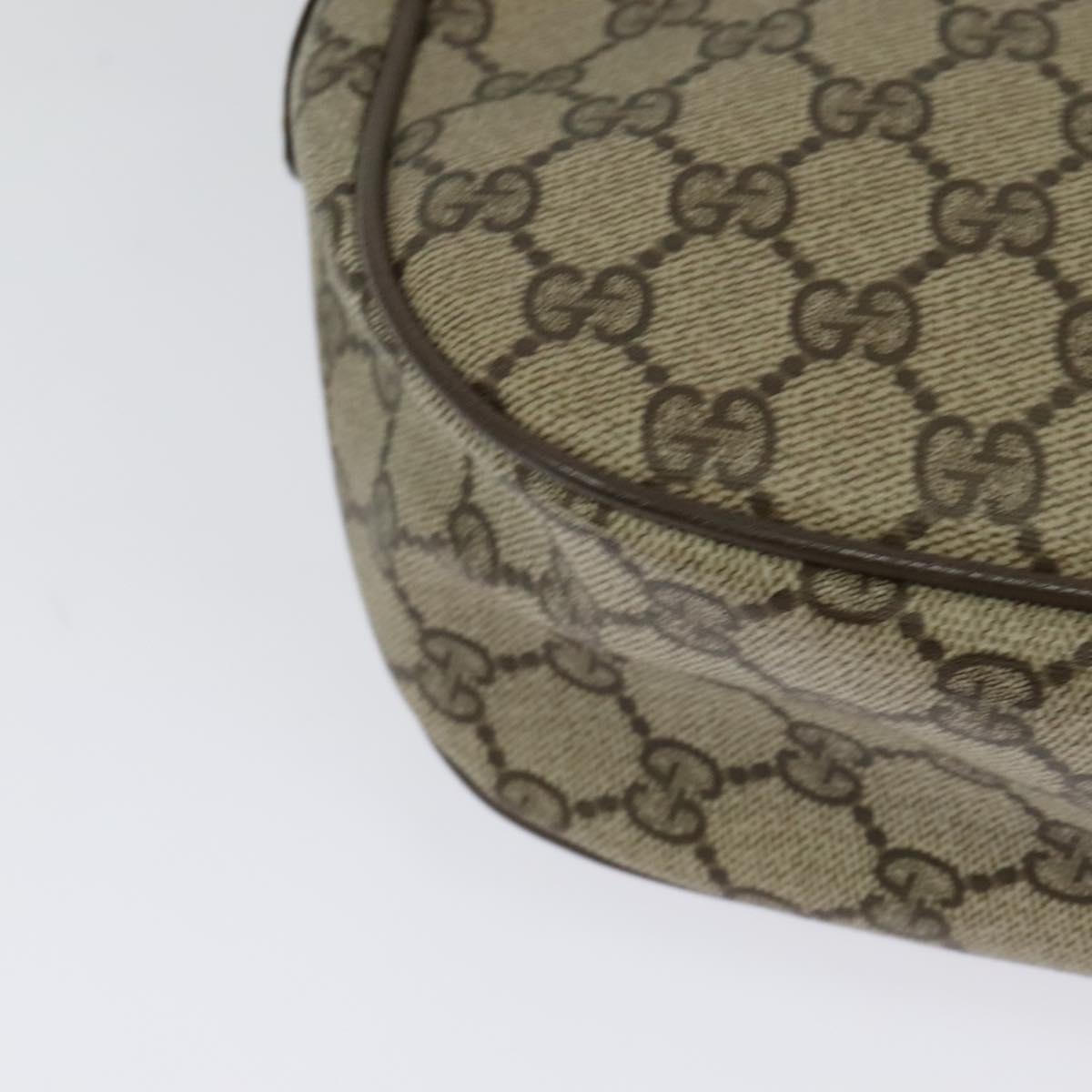 GUCCI GG Supreme Web Sherry Line Bag PVC Beige Gold 89 02 032 Auth BA2611