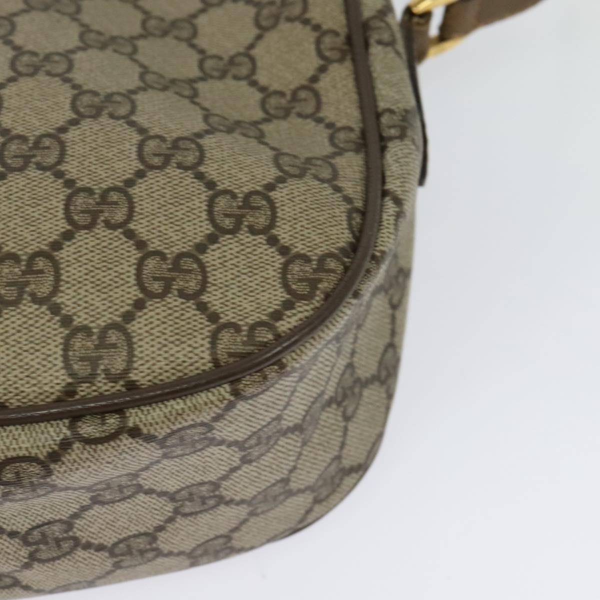 GUCCI GG Supreme Web Sherry Line Bag PVC Beige Gold 89 02 032 Auth BA2611