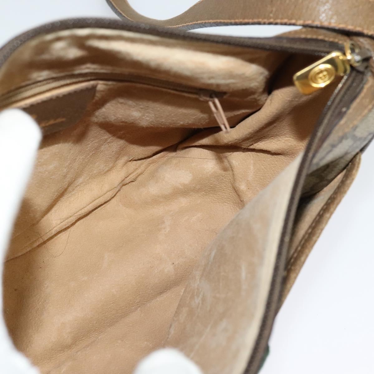 GUCCI GG Supreme Web Sherry Line Bag PVC Beige Gold 89 02 032 Auth BA2611