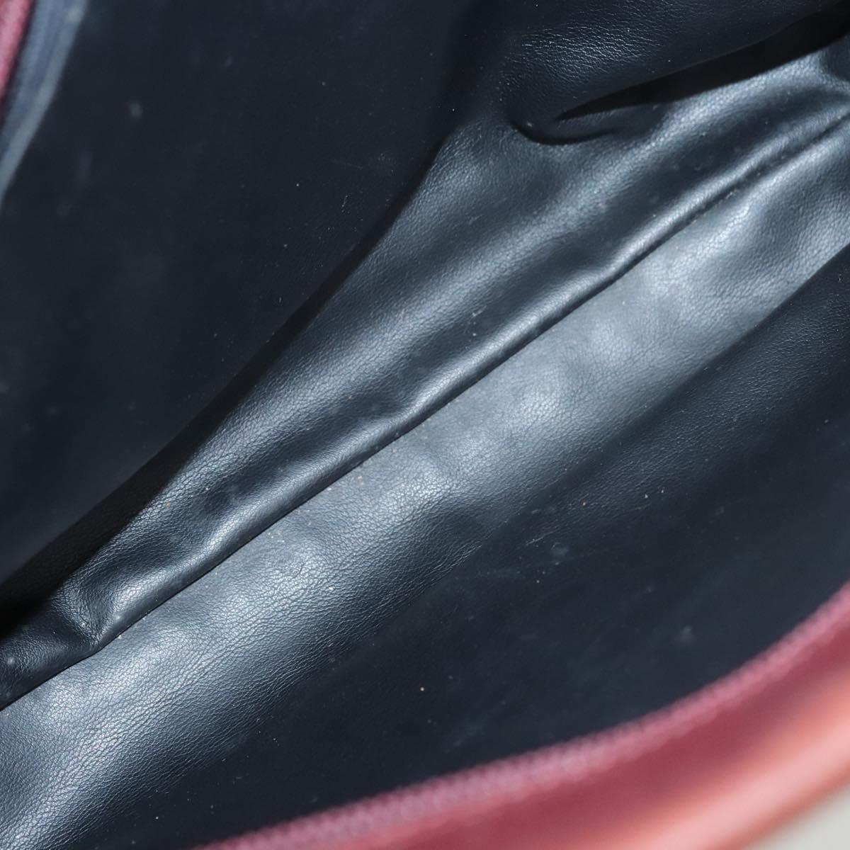 BALLY Quilted Chain Shoulder Bag Leather Brown Gold Auth BA2645