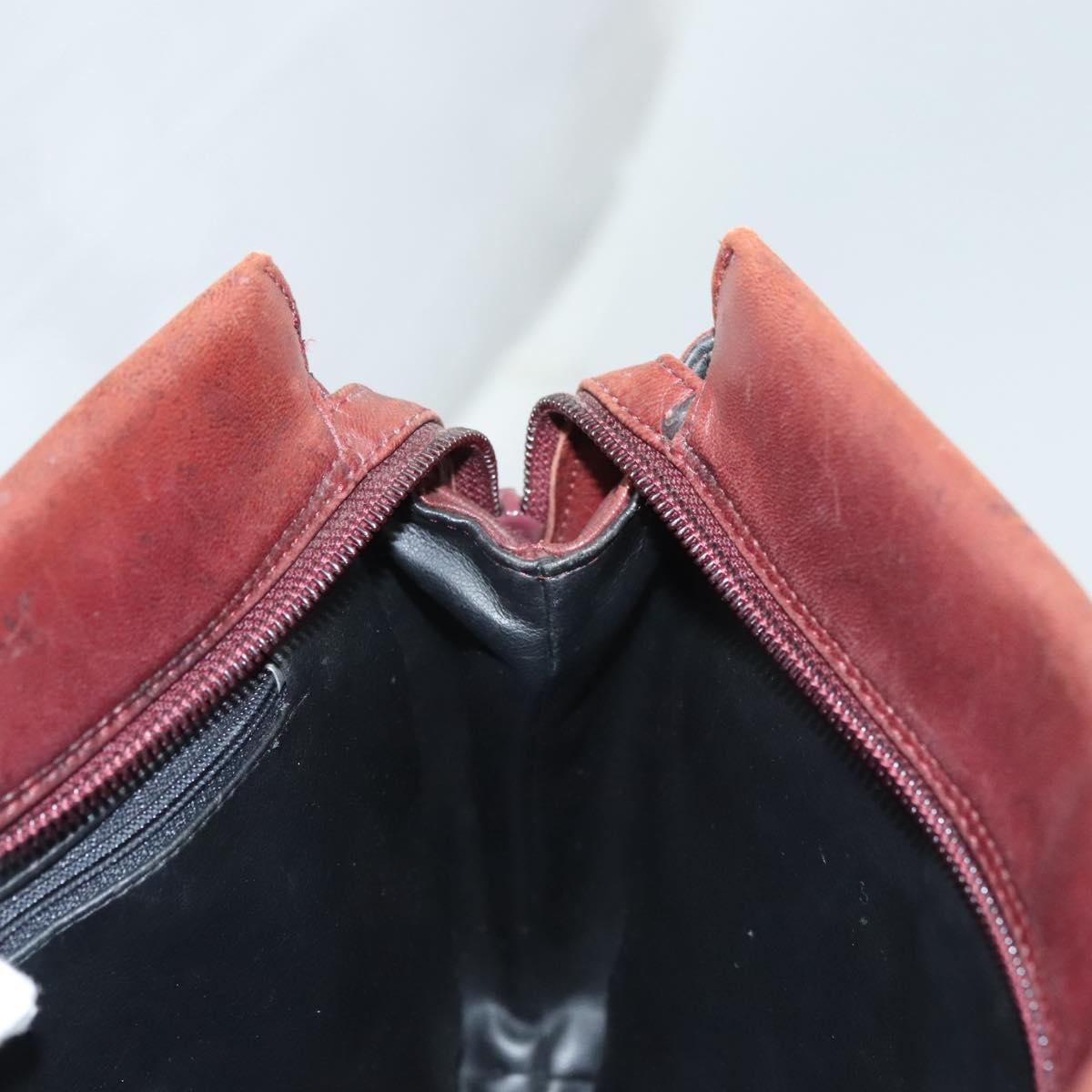 BALLY Quilted Chain Shoulder Bag Leather Brown Gold Auth BA2645