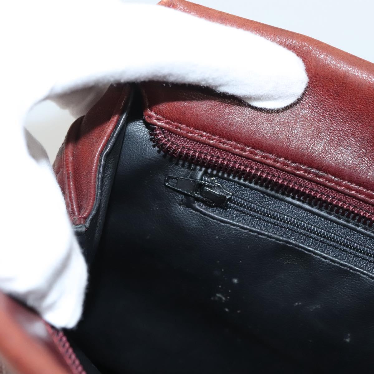 BALLY Quilted Chain Shoulder Bag Leather Brown Gold Auth BA2645