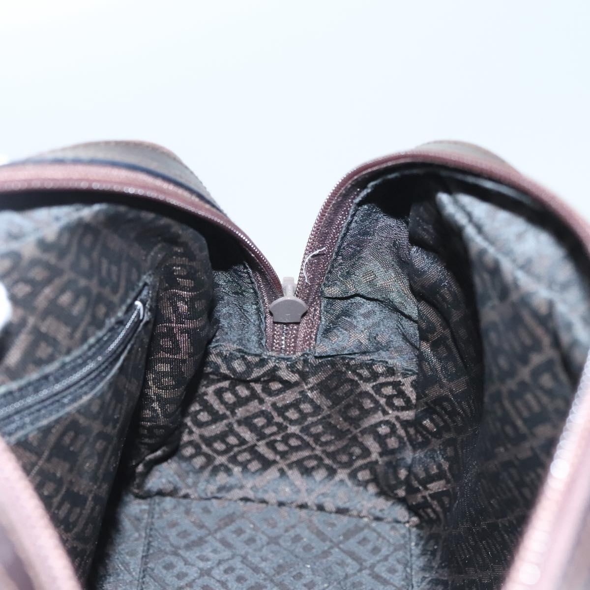 BALLY Hand Bag Leather Brown Gold Auth BA2646