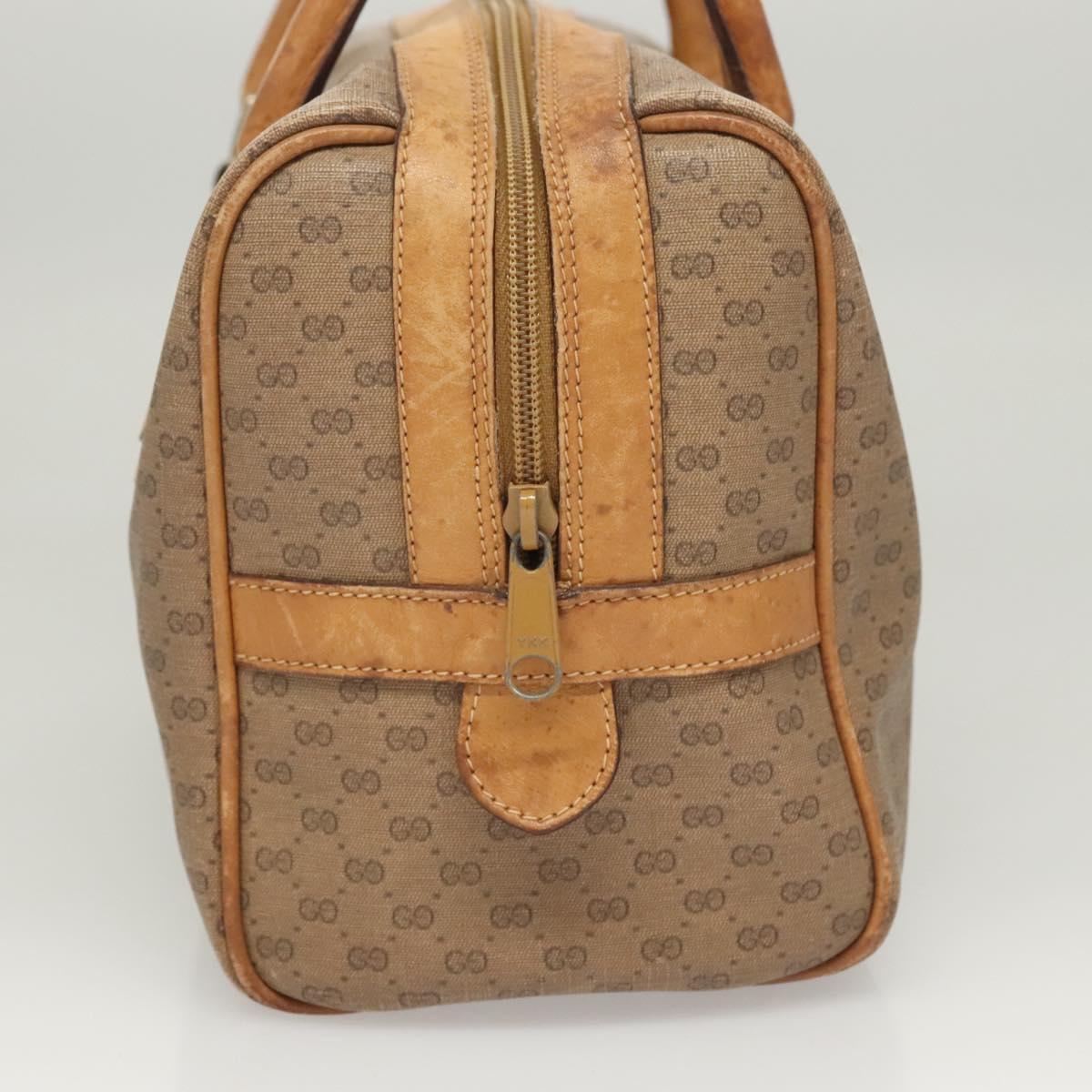 GUCCI Micro GG Supreme Hand Bag PVC Leather Brown Gold 002 101 4422 Auth BA2652