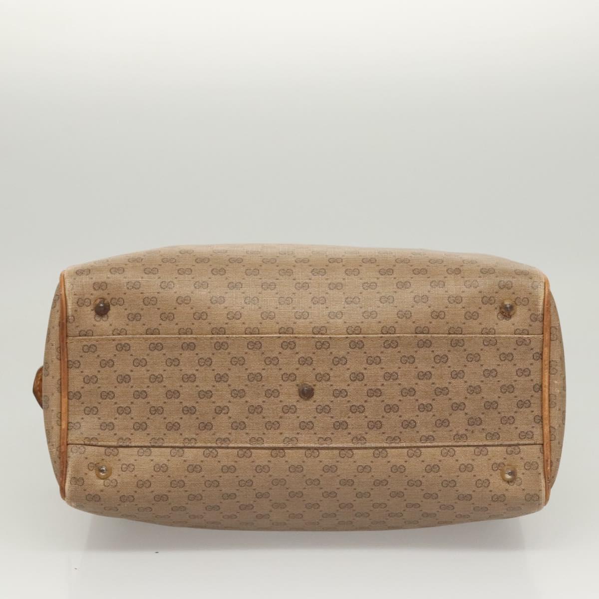 GUCCI Micro GG Supreme Hand Bag PVC Leather Brown Gold 002 101 4422 Auth BA2652