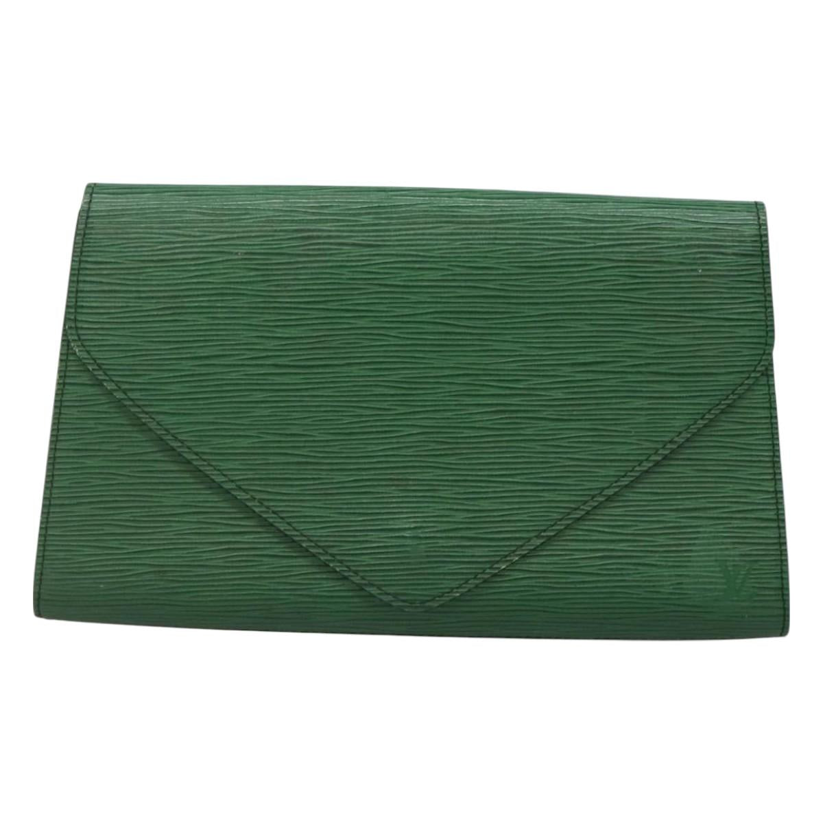 LOUIS VUITTON Epi Art Deco Clutch Bag Green M52634 LV Auth BA2685