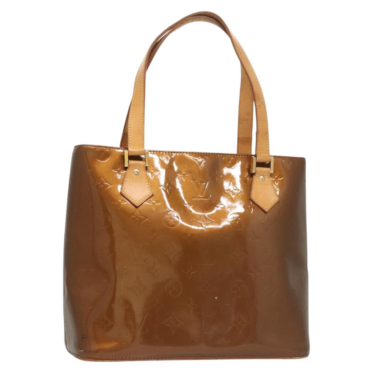 LOUIS VUITTON Monogram Vernis Houston Hand Bag Bronze M91122 LV Auth BA2687