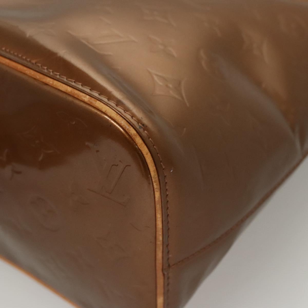 LOUIS VUITTON Monogram Vernis Houston Hand Bag Bronze M91122 LV Auth BA2687