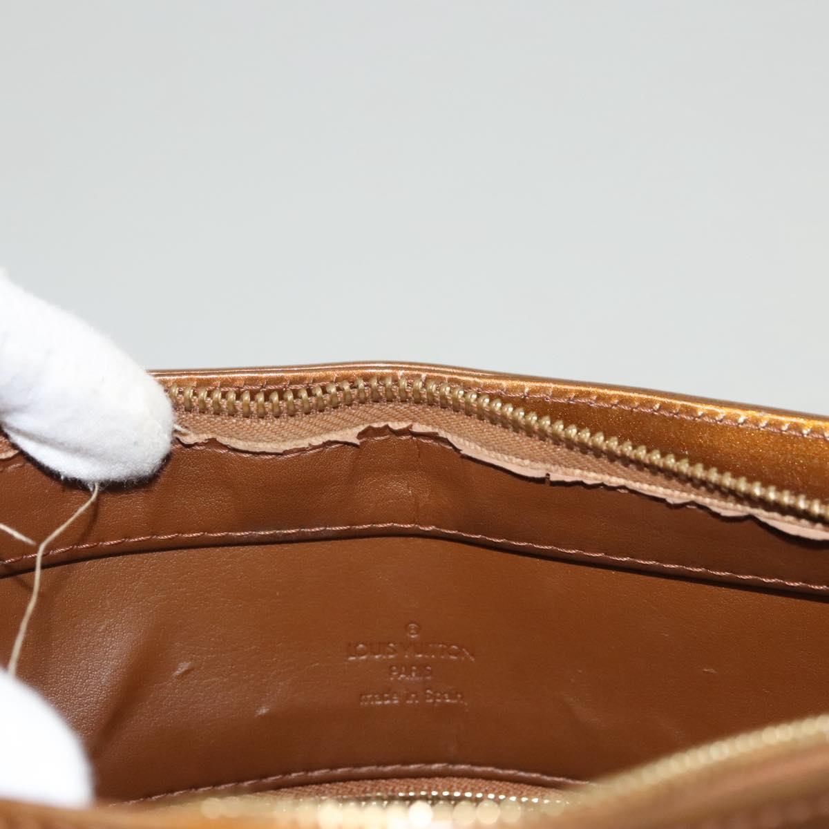 LOUIS VUITTON Monogram Vernis Houston Hand Bag Bronze M91122 LV Auth BA2687