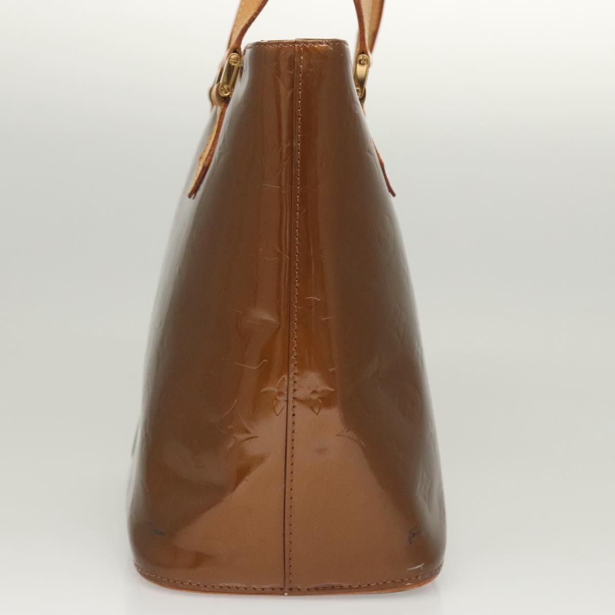 LOUIS VUITTON Monogram Vernis Houston Hand Bag Bronze M91122 LV Auth BA2687