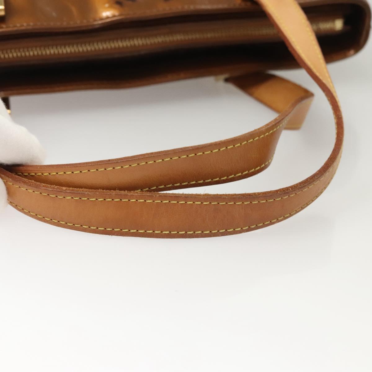 LOUIS VUITTON Monogram Vernis Houston Hand Bag Bronze M91122 LV Auth BA2687