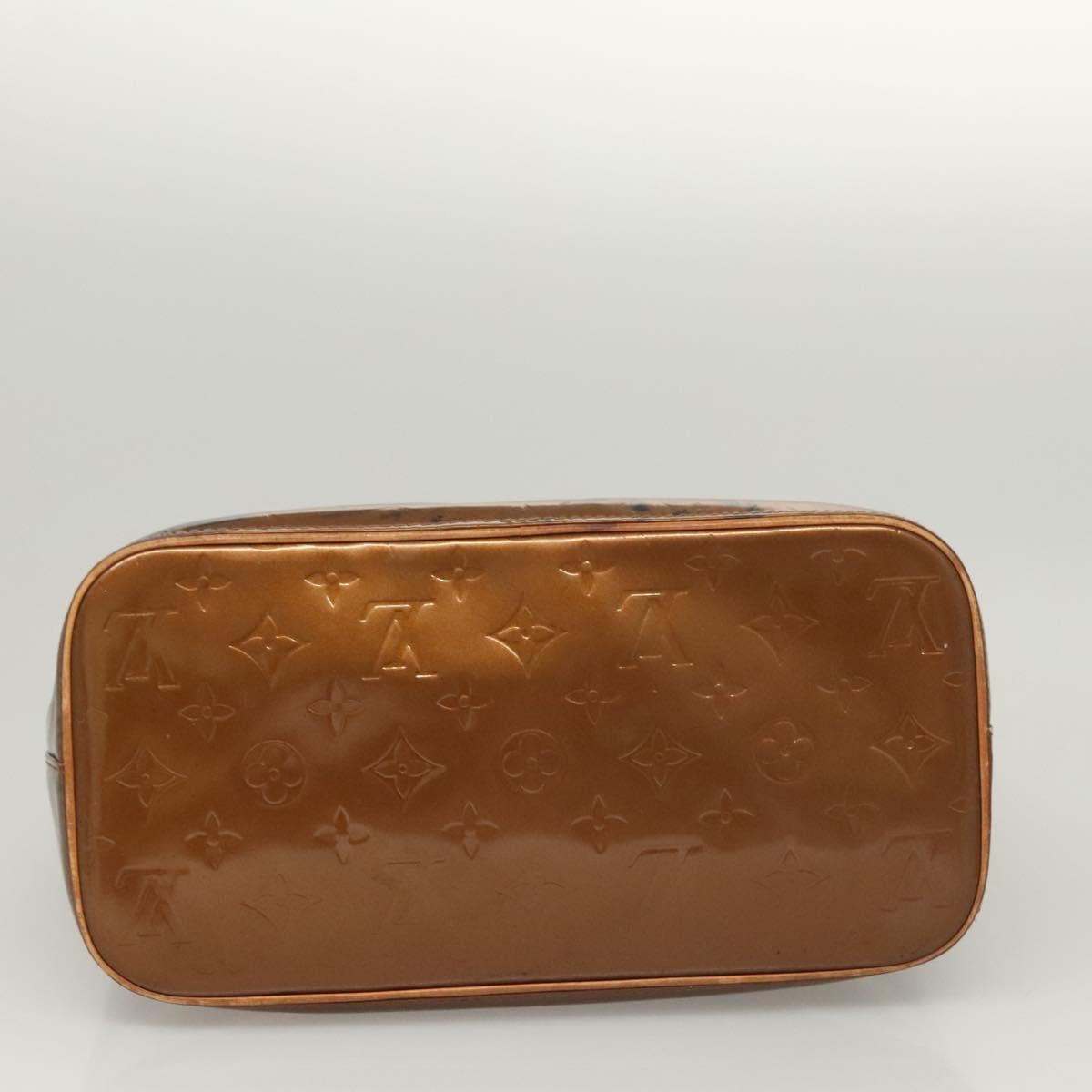 LOUIS VUITTON Monogram Vernis Houston Hand Bag Bronze M91122 LV Auth BA2687