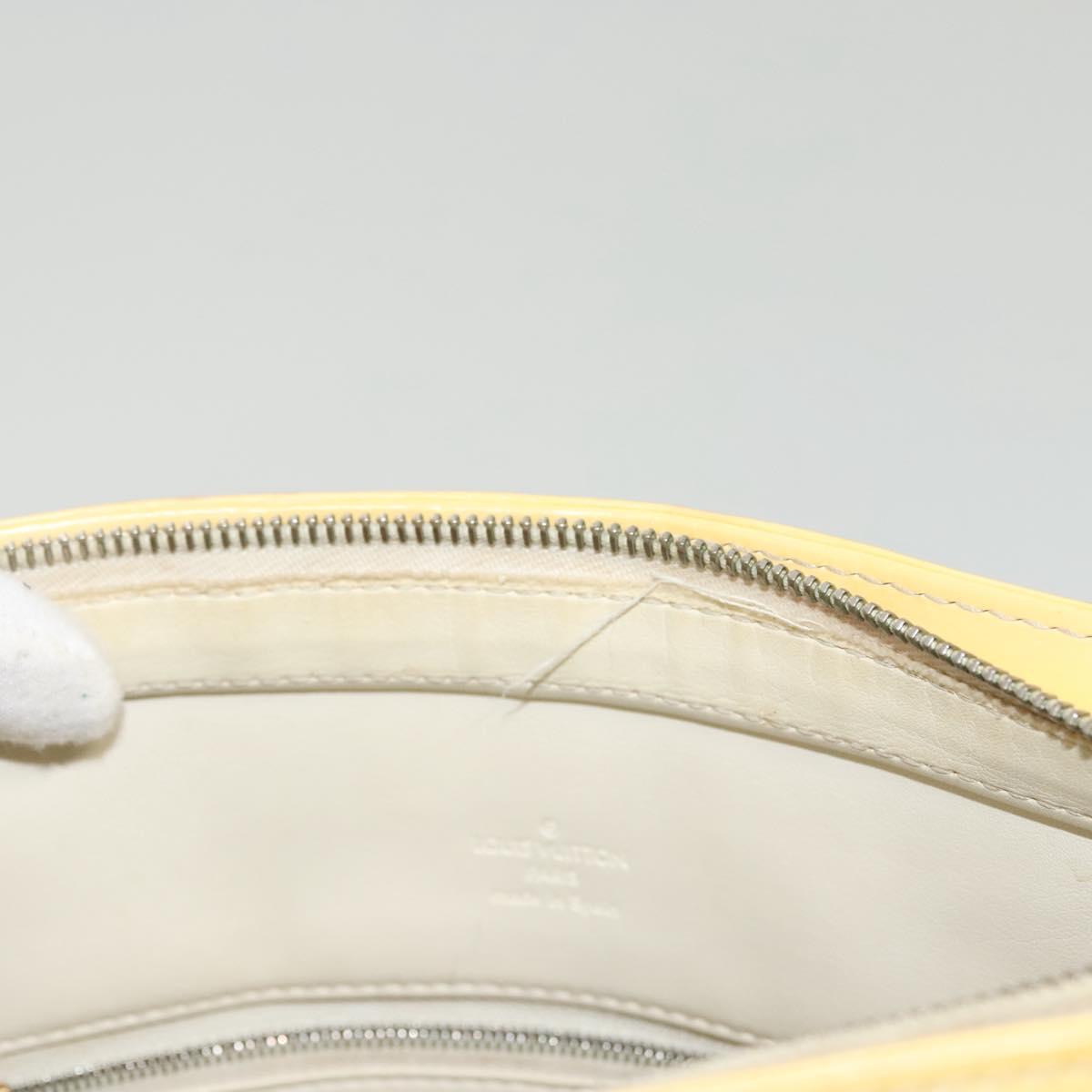 LOUIS VUITTON Monogram Vernis Houston Hand Bag Perle M91342 LV Auth BA2688