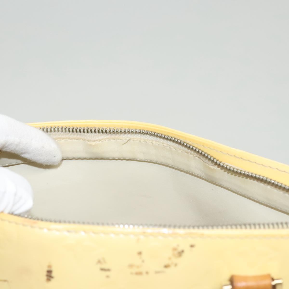 LOUIS VUITTON Monogram Vernis Houston Hand Bag Perle M91342 LV Auth BA2688