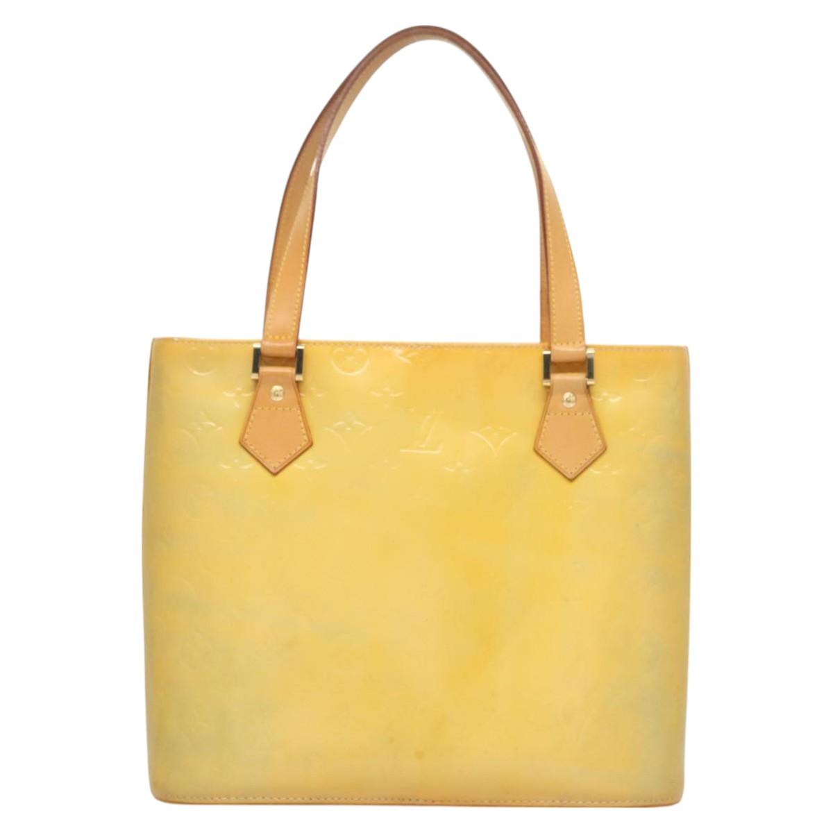 LOUIS VUITTON Monogram Vernis Houston Hand Bag Gris M91053 LV Auth BA2689