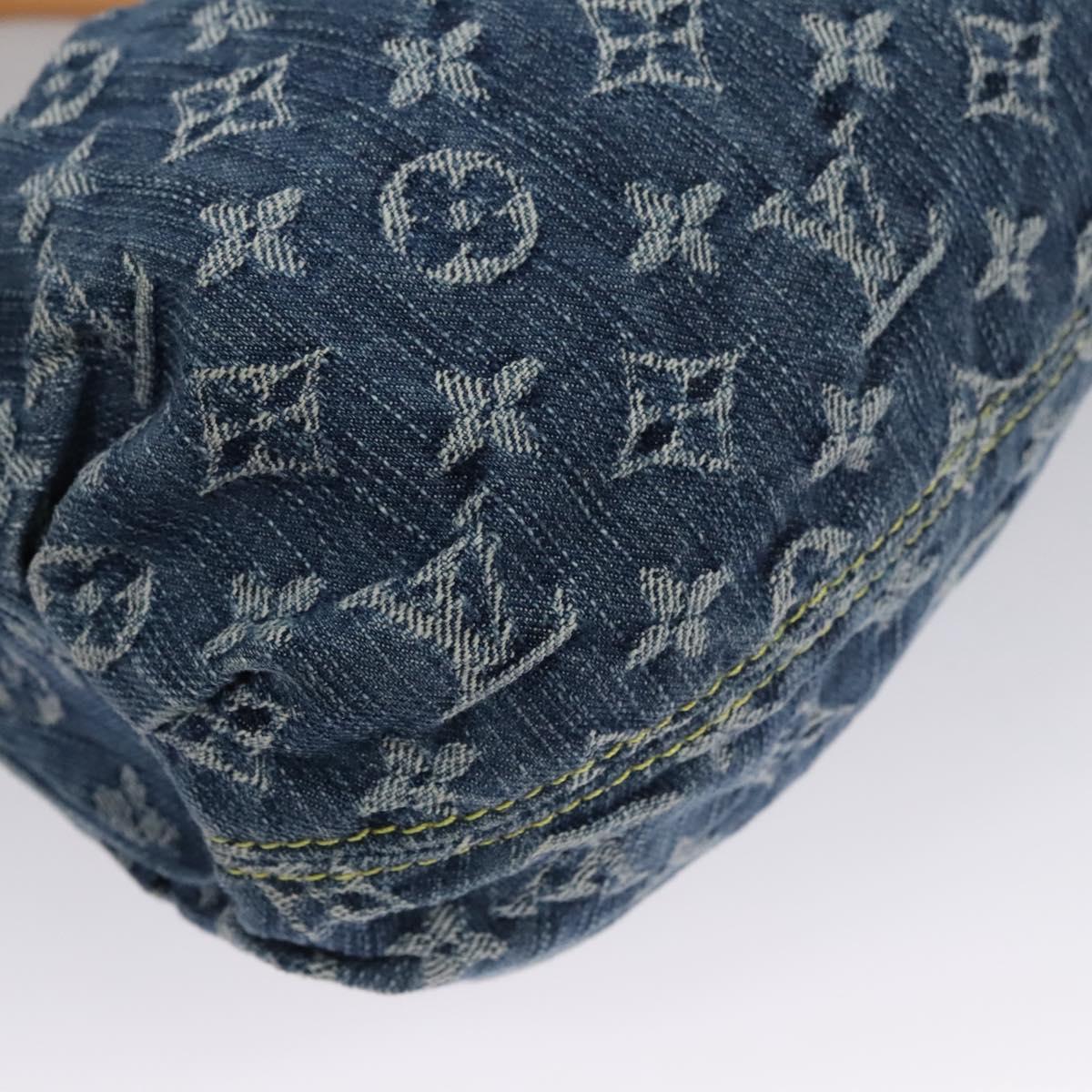 LOUIS VUITTON Monogram denim Preity Hand Bag Blue M95020 LV Auth BA268AV
