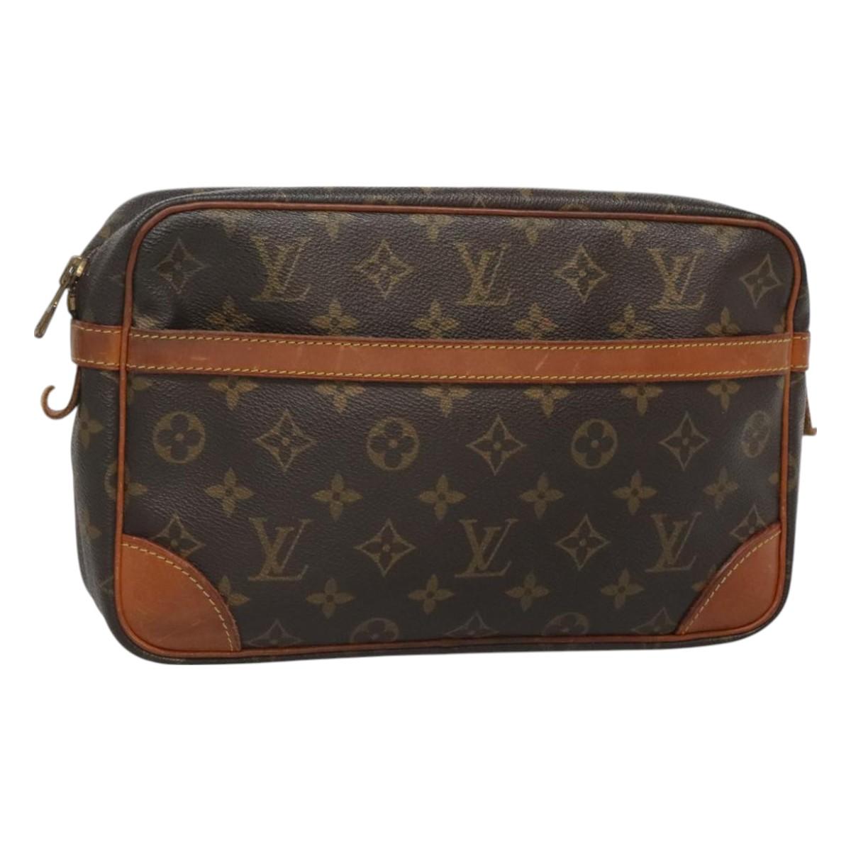 LOUIS VUITTON Monogram Compiegne 28 Clutch Bag M51845 LV Auth BA2693