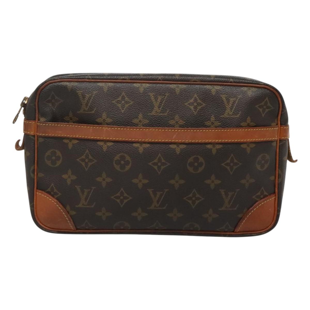 LOUIS VUITTON Monogram Compiegne 28 Clutch Bag M51845 LV Auth BA2693