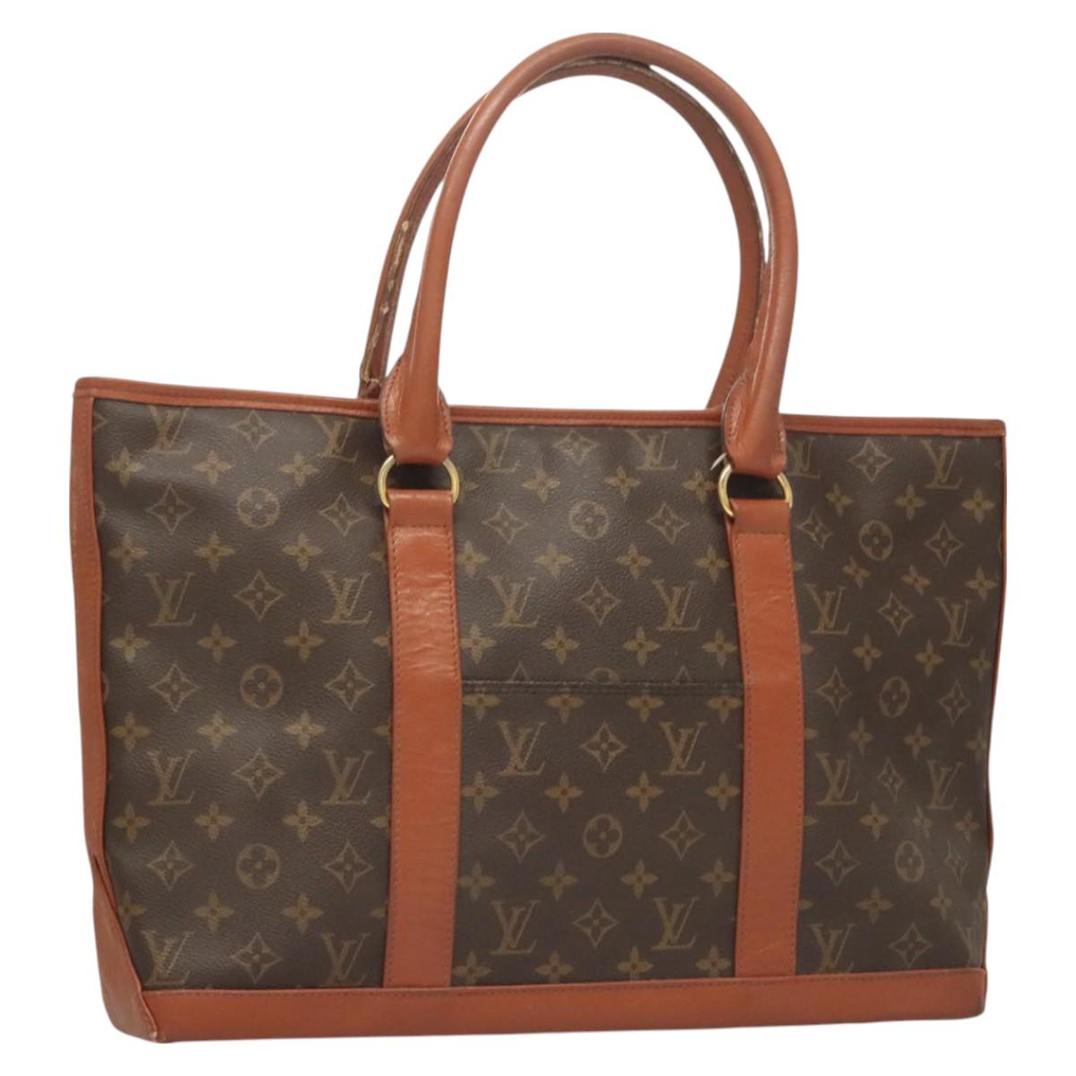 LOUIS VUITTON Monogram Sac Weekend PM Hand Bag M42425 LV Auth BA2696