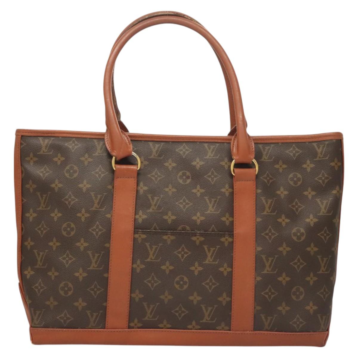 LOUIS VUITTON Monogram Sac Weekend PM Hand Bag M42425 LV Auth BA2696