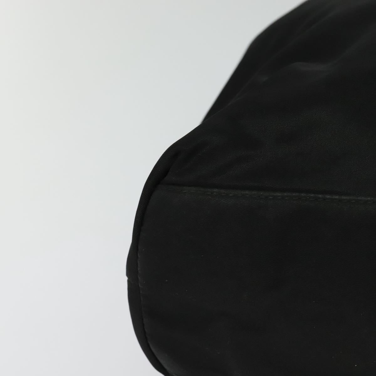 PRADA Tote Bag Nylon Black Silver Auth BA2711