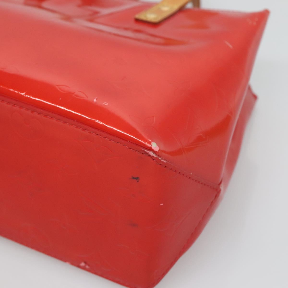 LOUIS VUITTON Monogram Vernis Reade PM Hand Bag Red Rouge M91088 LV Auth BA2716