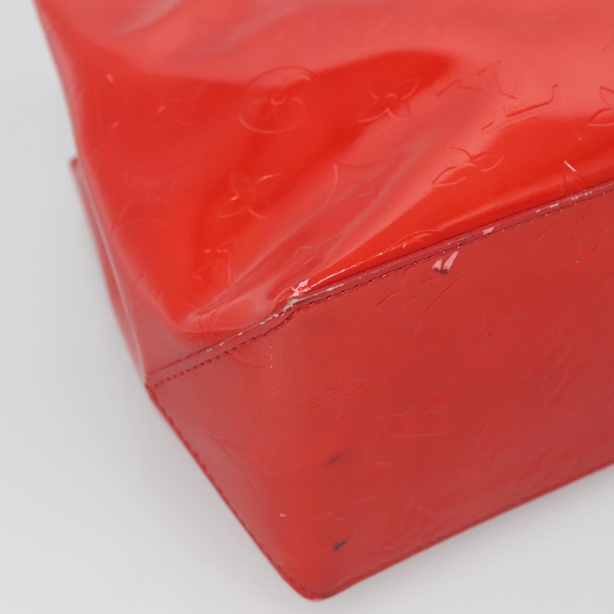 LOUIS VUITTON Monogram Vernis Reade PM Hand Bag Red Rouge M91088 LV Auth BA2716