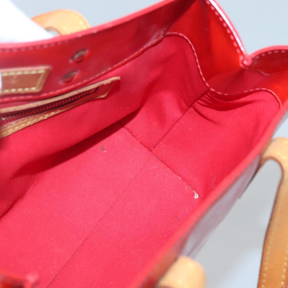 LOUIS VUITTON Monogram Vernis Reade PM Hand Bag Red Rouge M91088 LV Auth BA2716