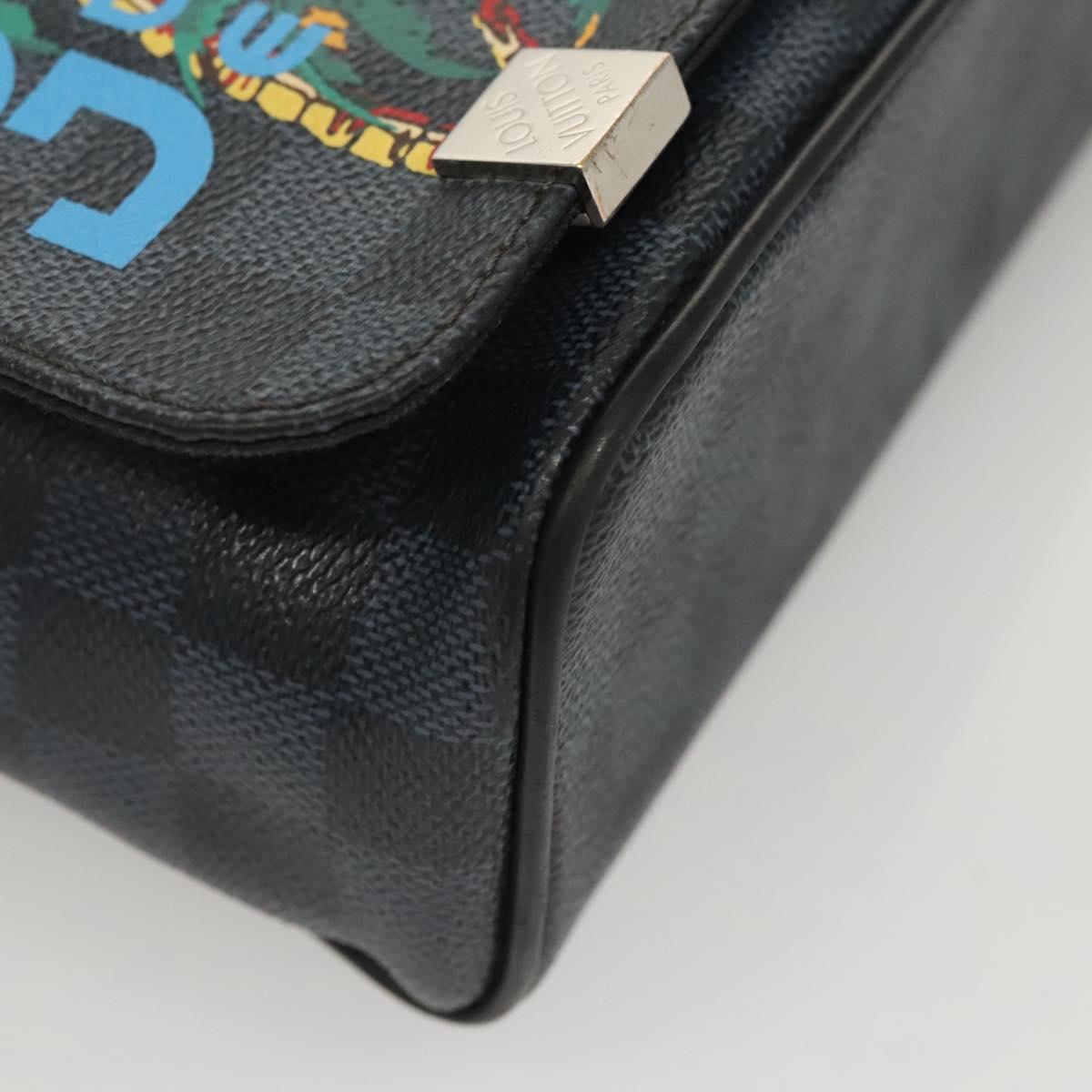 LOUIS VUITTON Damier Cobalt District PM NM Shoulder Bag N50005 LV Auth BA2720