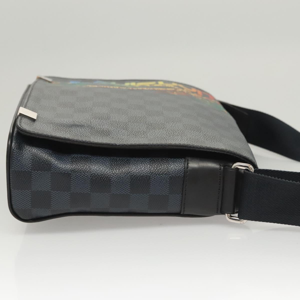 LOUIS VUITTON Damier Cobalt District PM NM Shoulder Bag N50005 LV Auth BA2720