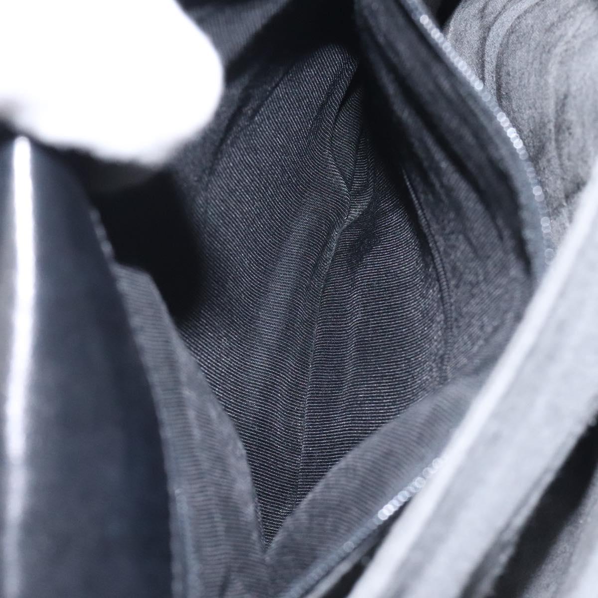 BALLY Quilted Hand Bag Leather Black Gold Auth BA2725