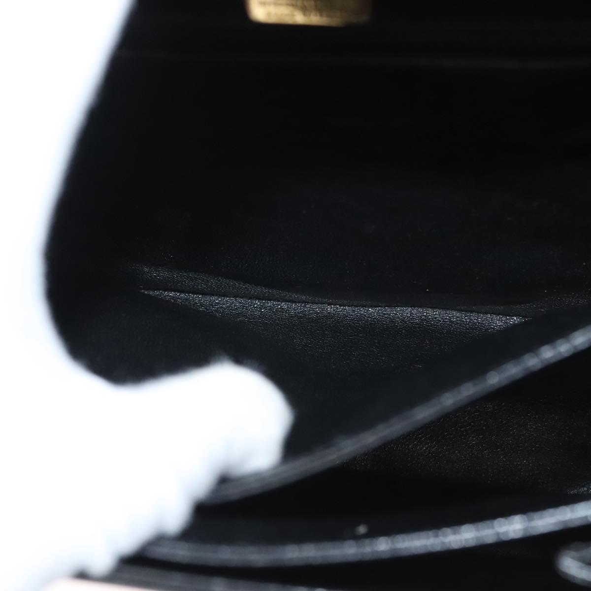 BALLY Shoulder Bag Leather Black Gold Auth BA2748