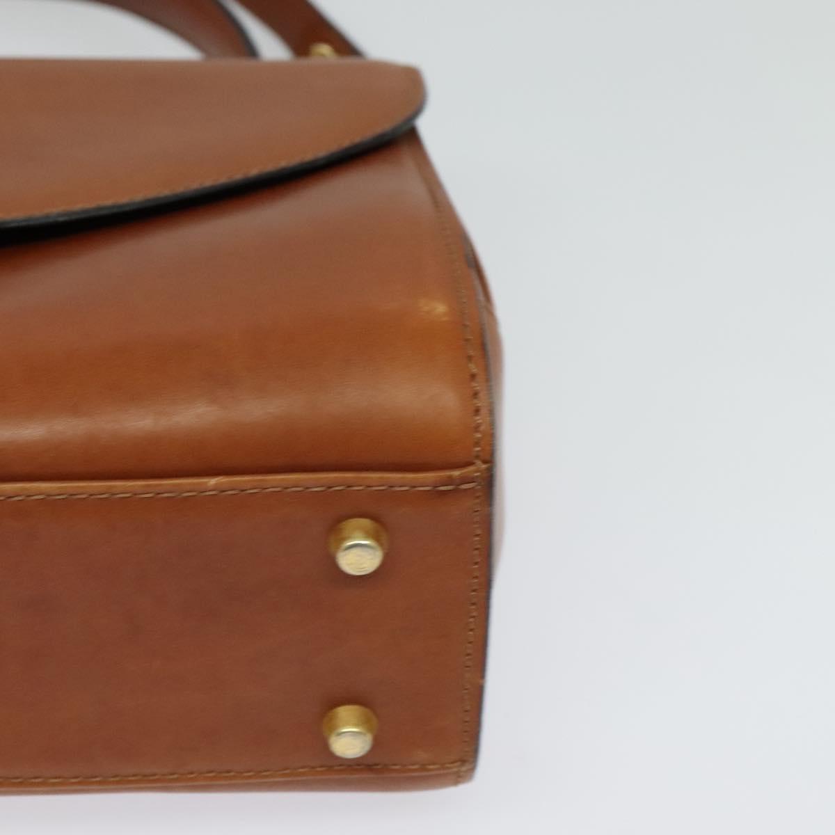 BALLY Shoulder Bag Leather Brown Gold Auth BA2749