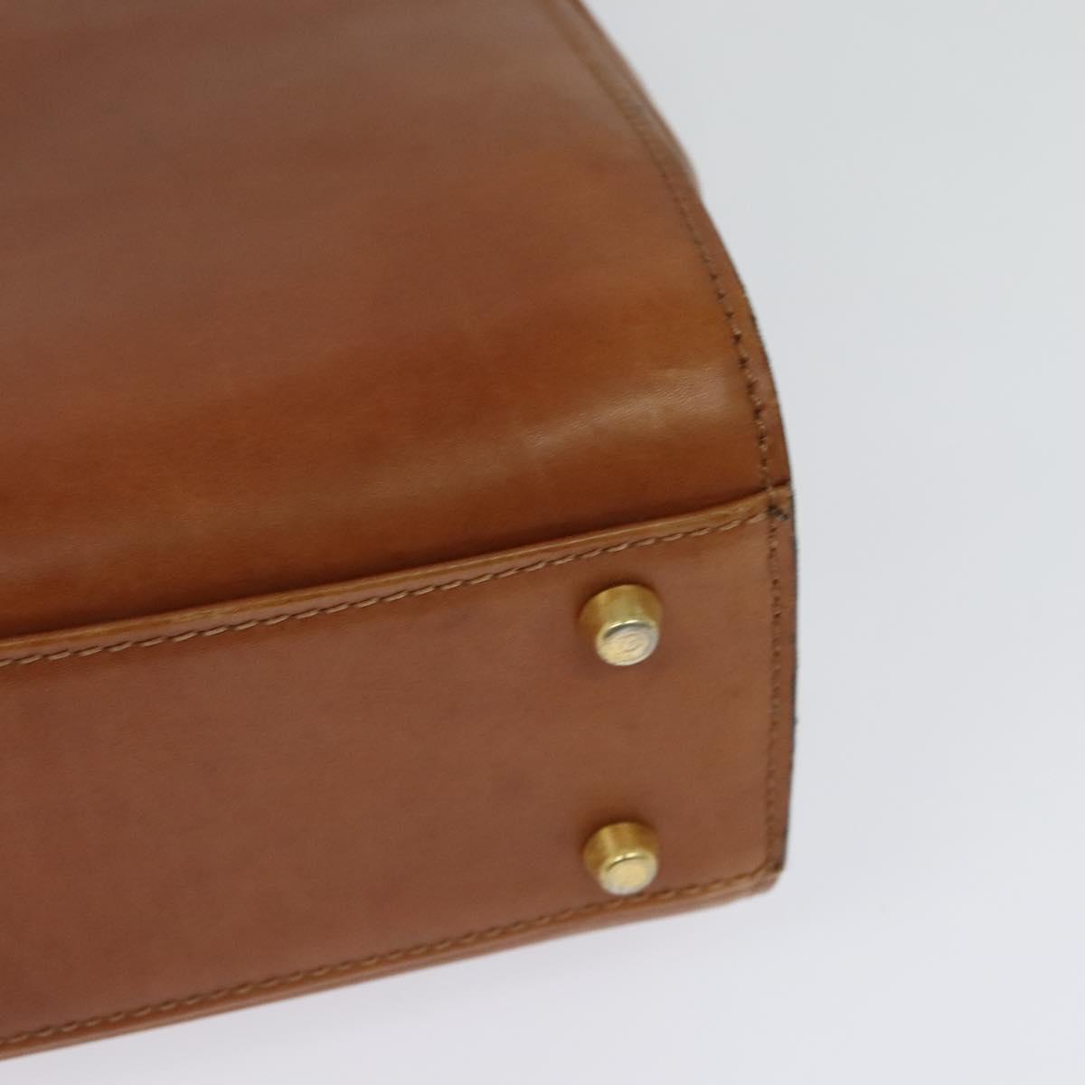 BALLY Shoulder Bag Leather Brown Gold Auth BA2749