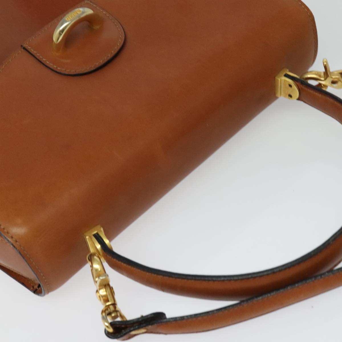 BALLY Shoulder Bag Leather Brown Gold Auth BA2749
