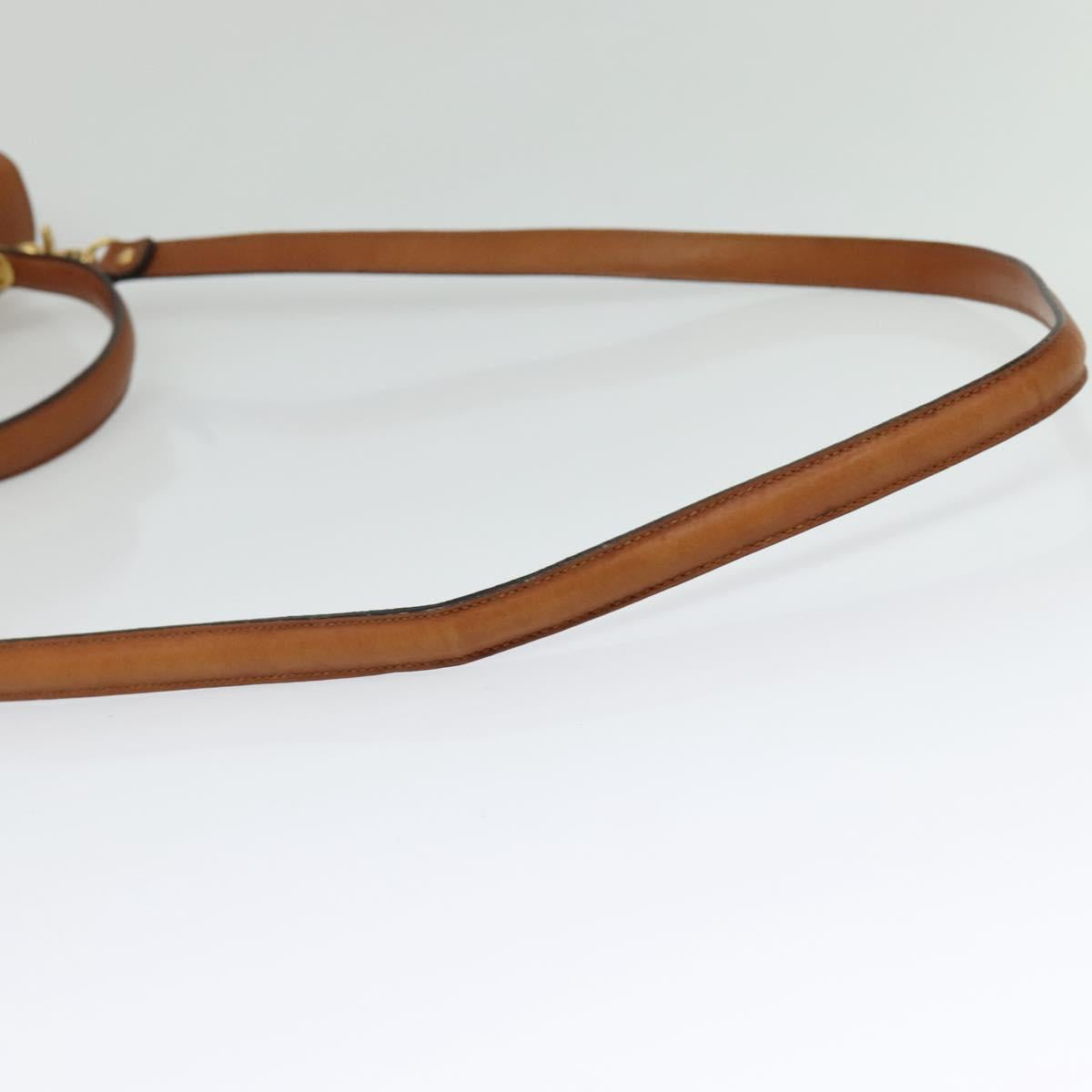 BALLY Shoulder Bag Leather Brown Gold Auth BA2749