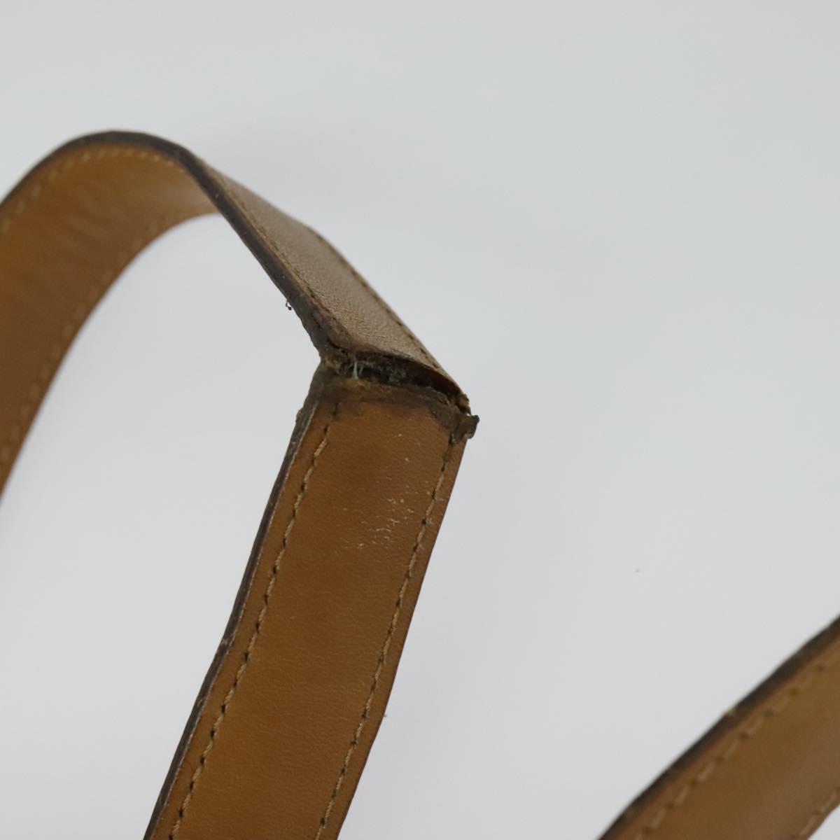 CELINE Macadam Canvas Shoulder Bag Brown Gold Auth BA2757