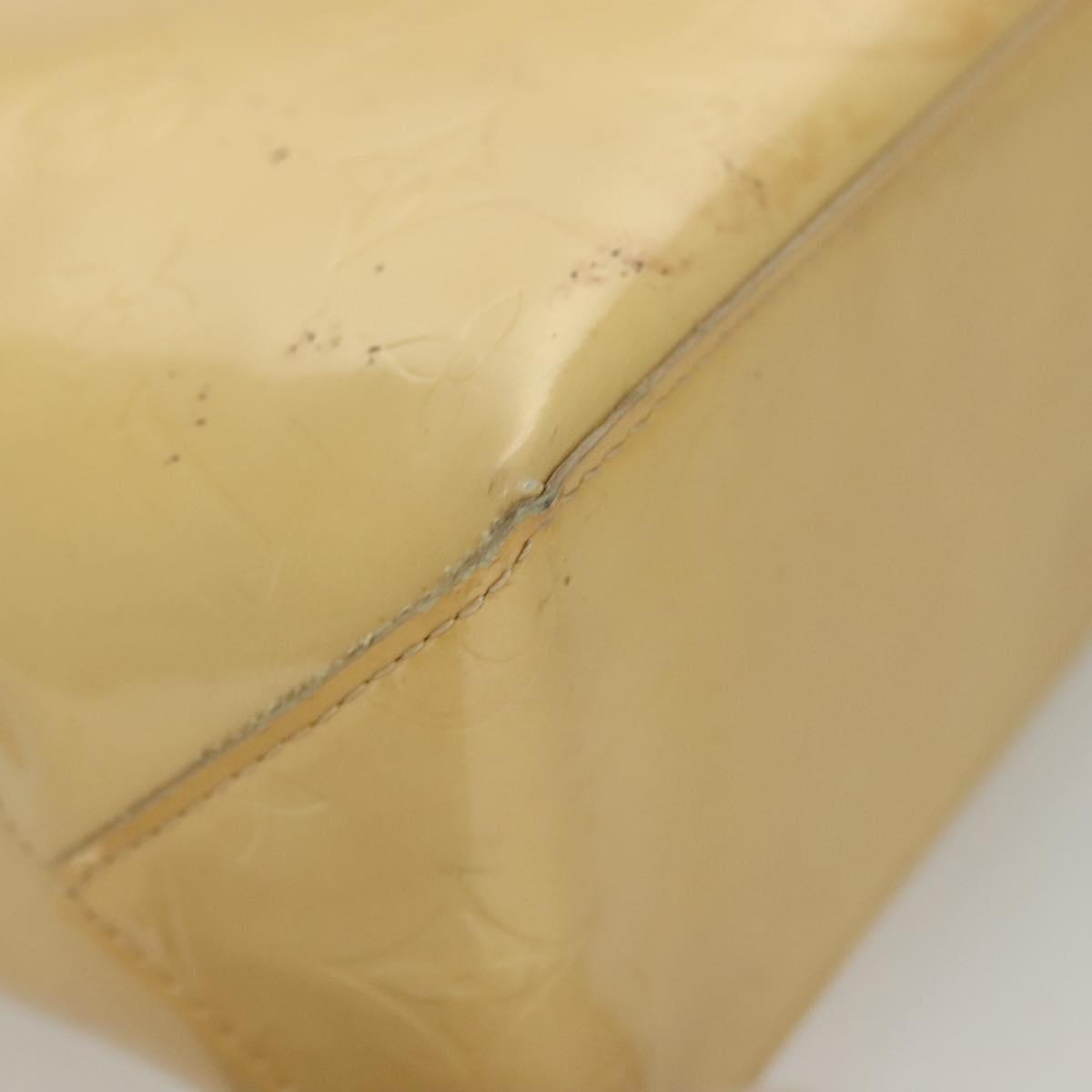 LOUIS VUITTON Monogram Vernis Reade PM Hand Bag Beige M91334 LV Auth BA2848