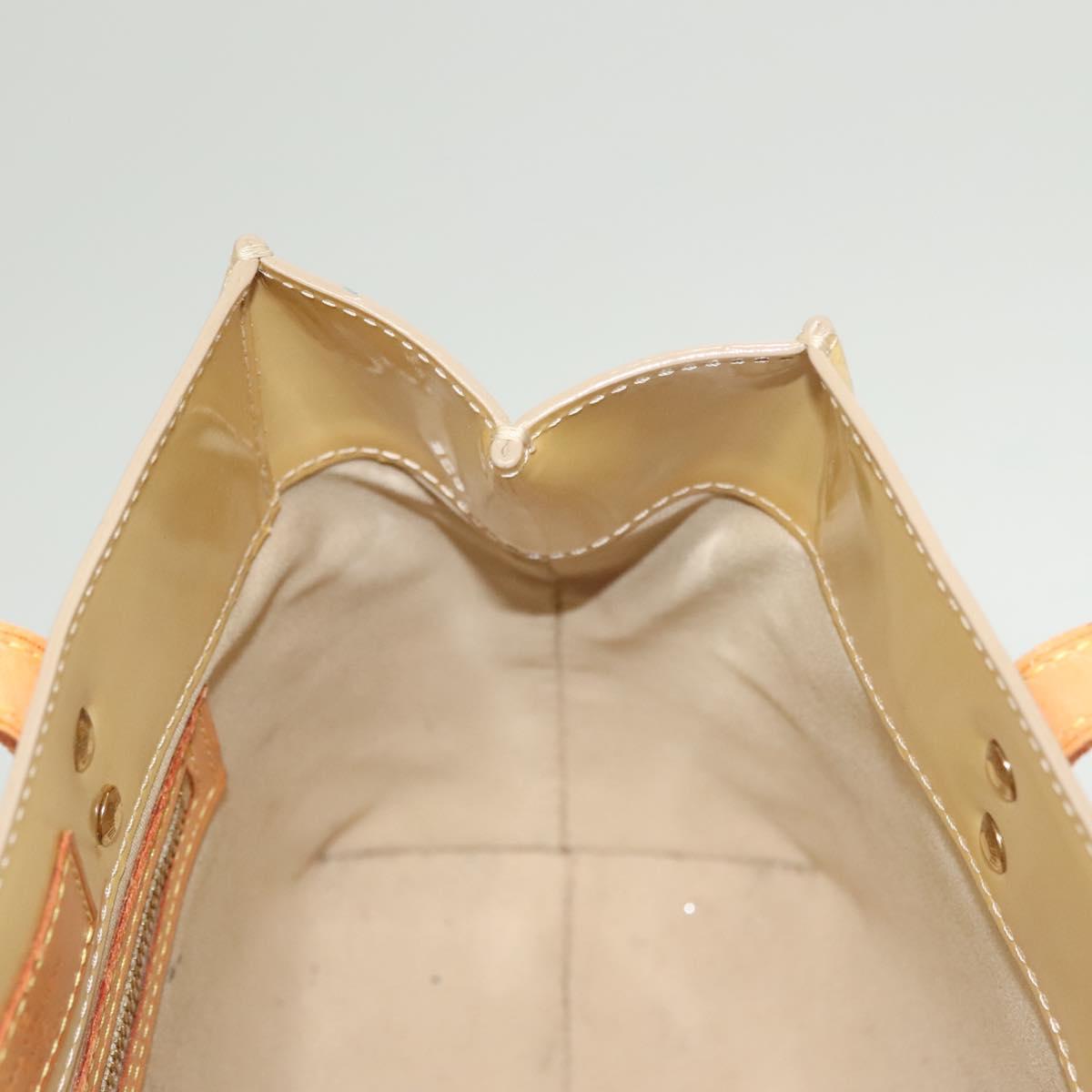LOUIS VUITTON Monogram Vernis Reade PM Hand Bag Beige M91334 LV Auth BA2848