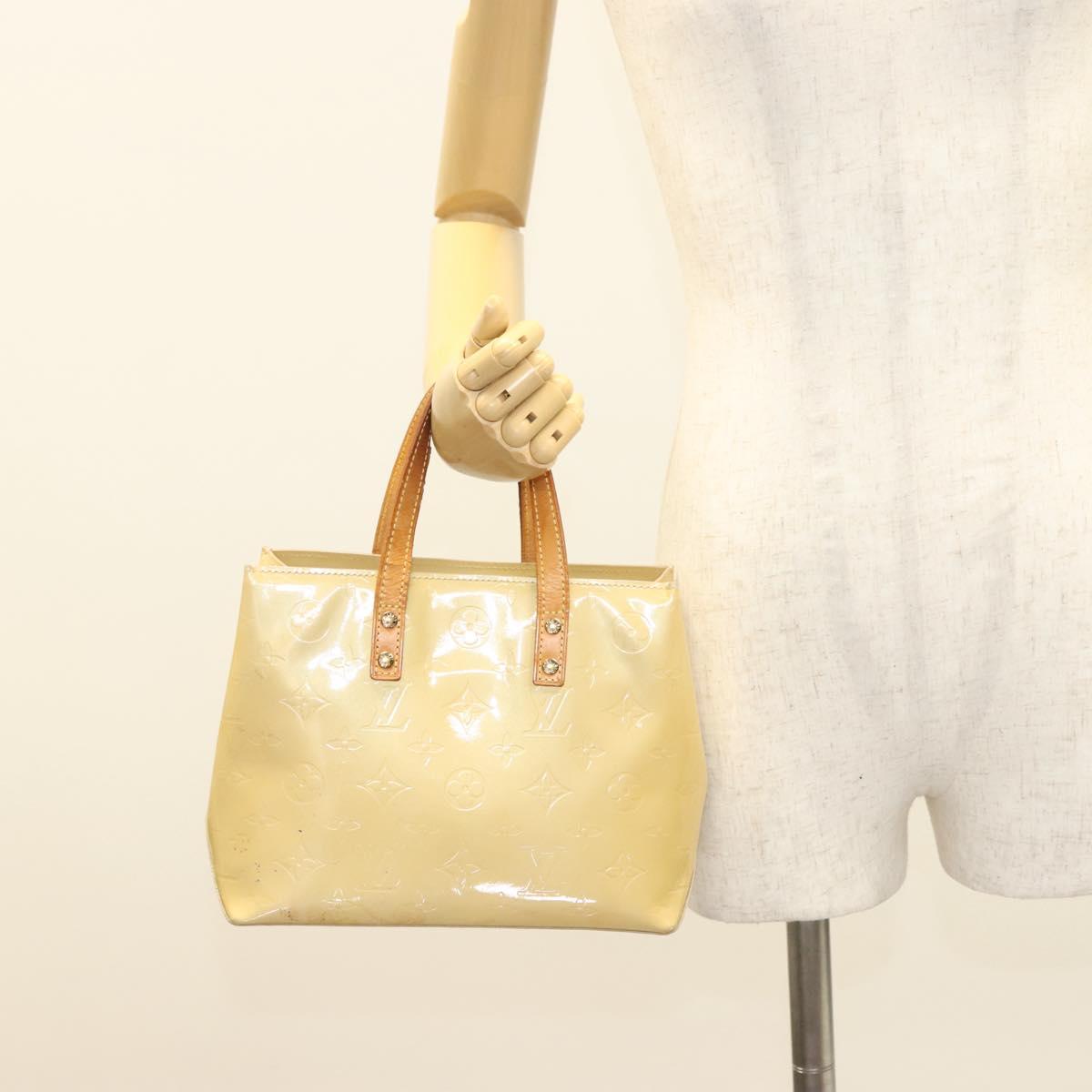 LOUIS VUITTON Monogram Vernis Reade PM Hand Bag Beige M91334 LV Auth BA2848