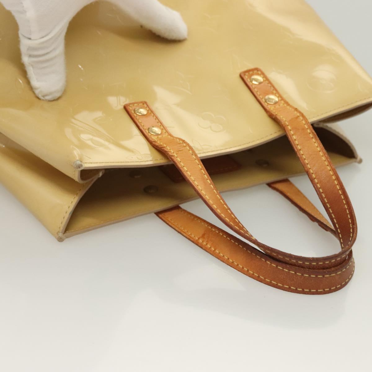 LOUIS VUITTON Monogram Vernis Reade PM Hand Bag Beige M91334 LV Auth BA2848