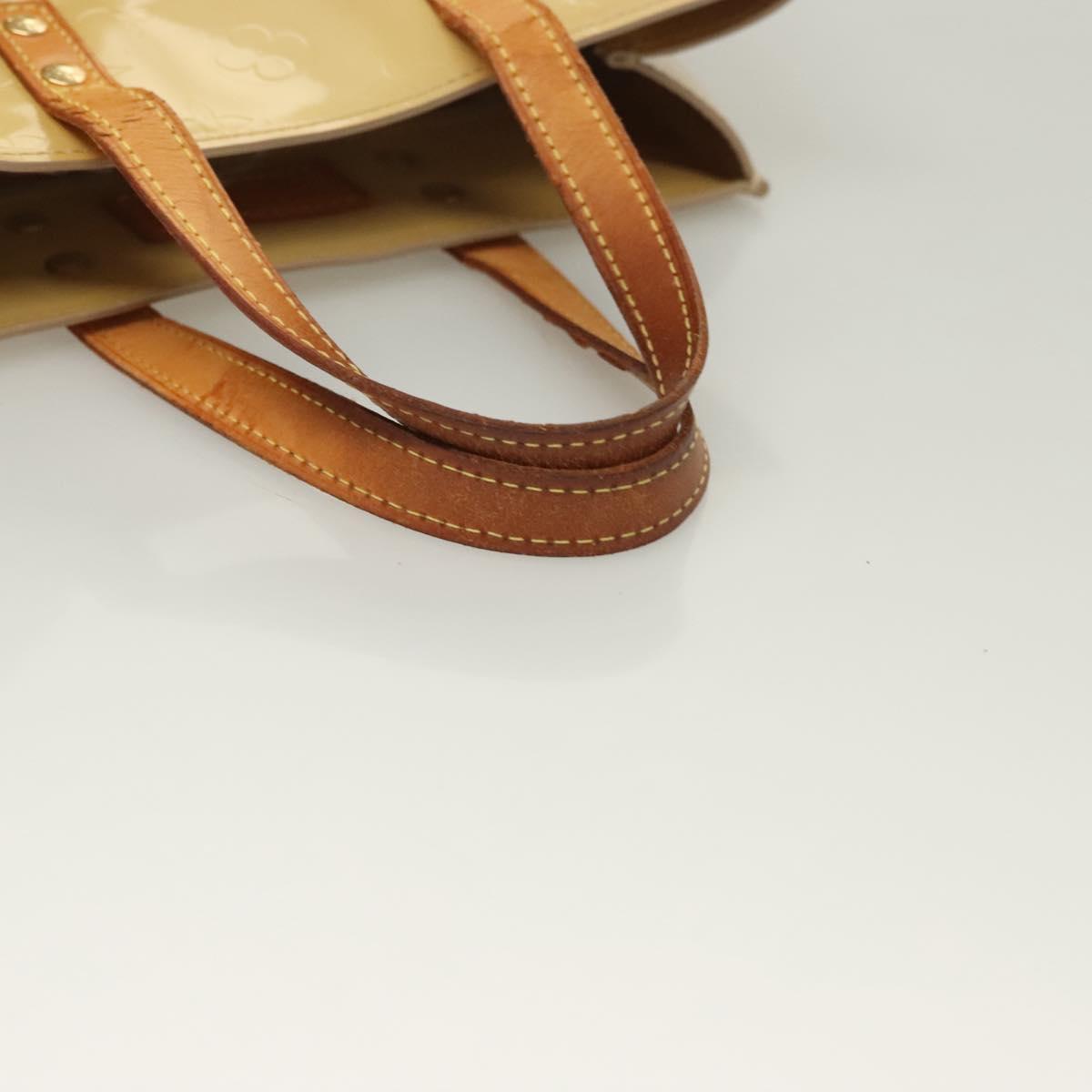 LOUIS VUITTON Monogram Vernis Reade PM Hand Bag Beige M91334 LV Auth BA2848