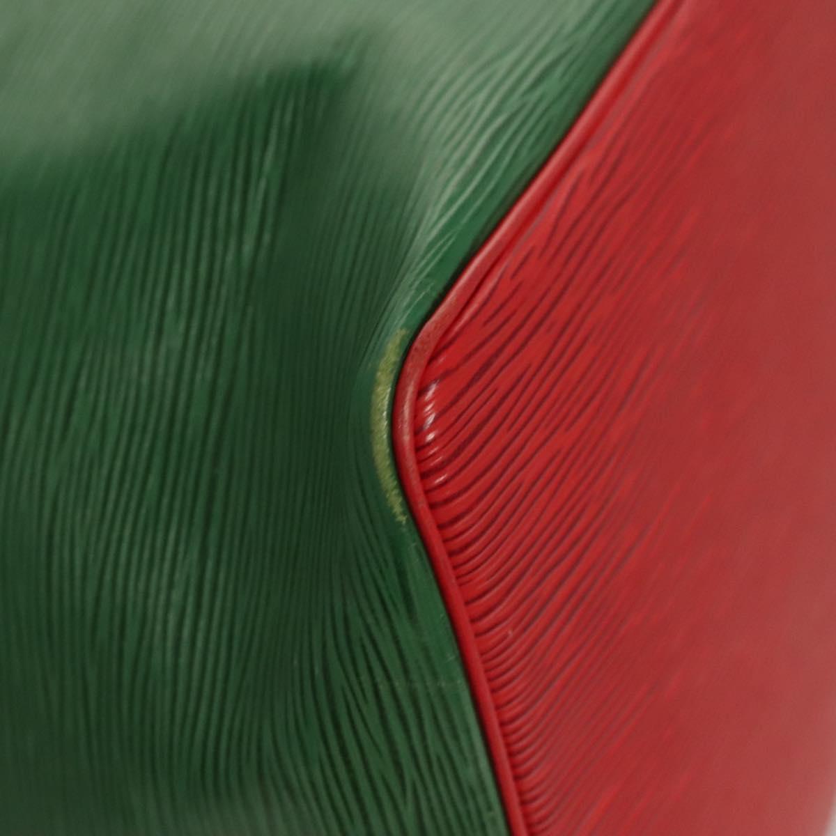 LOUIS VUITTON Epi Petit Noe Shoulder Bag Bicolor Green Red M44147 LV Auth BA2850