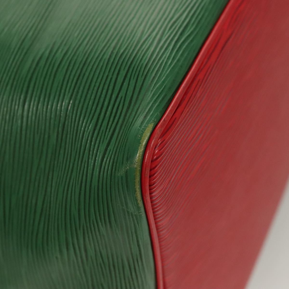 LOUIS VUITTON Epi Petit Noe Shoulder Bag Bicolor Green Red M44147 LV Auth BA2850