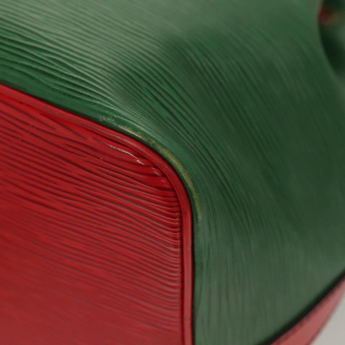 LOUIS VUITTON Epi Petit Noe Shoulder Bag Bicolor Green Red M44147 LV Auth BA2850