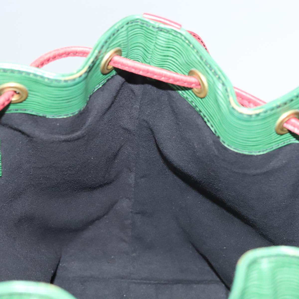 LOUIS VUITTON Epi Petit Noe Shoulder Bag Bicolor Green Red M44147 LV Auth BA2850